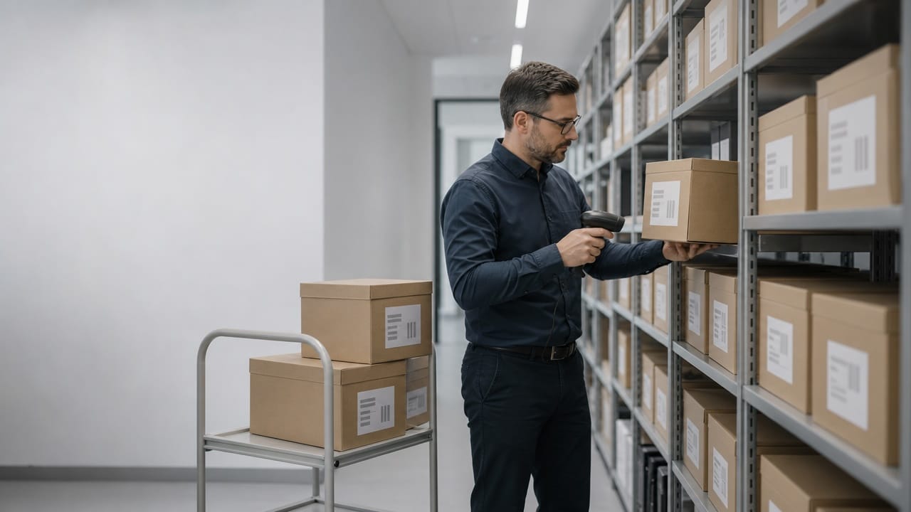 Papíriratok tárolási helyének nyilvántartása vonalkóddal