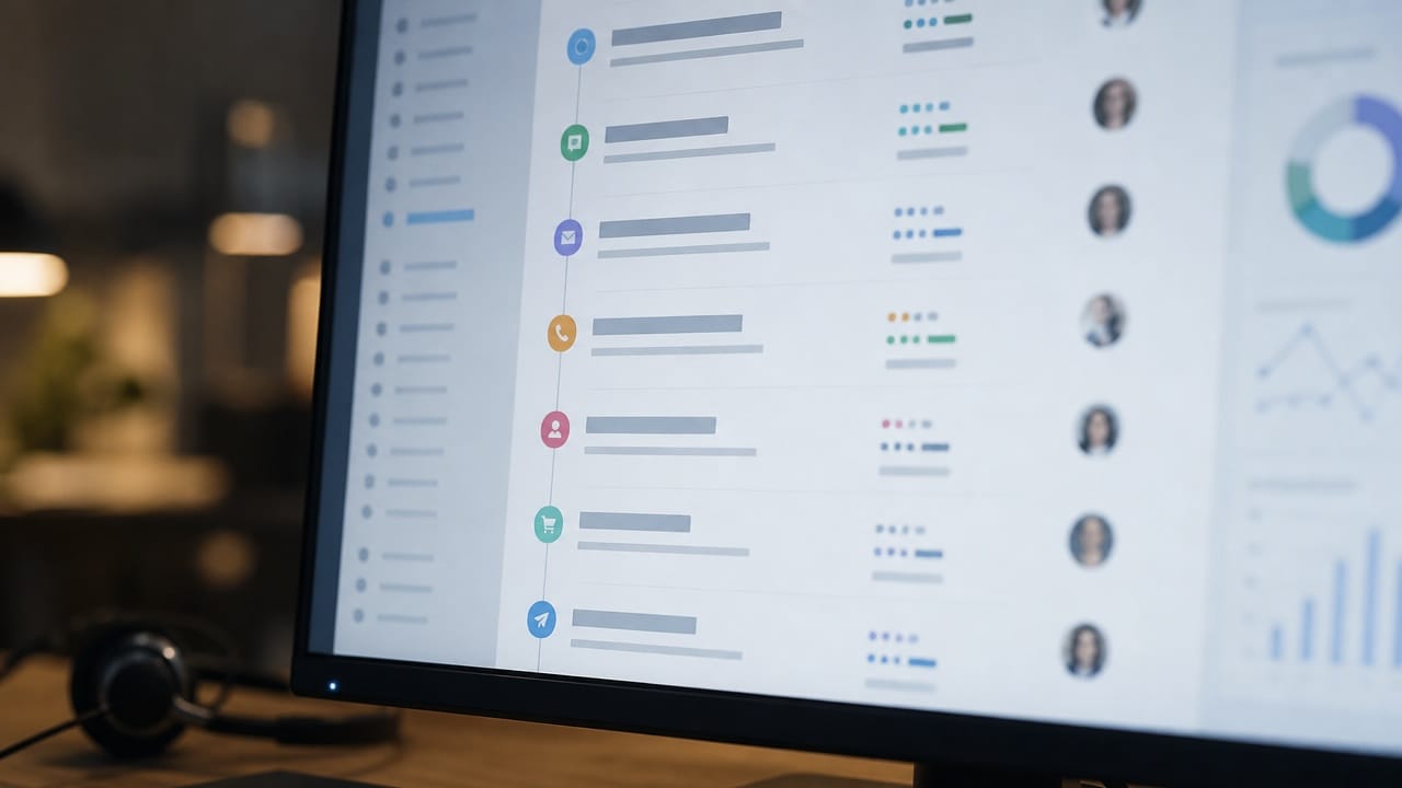 Timeline of Customer Interactions by Channel in BürOffice